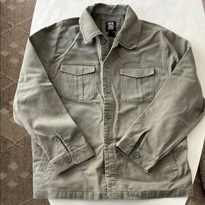 Vintage Rusty Surfboards Men Gray Green Thick Shirt Jacket Military Casual M